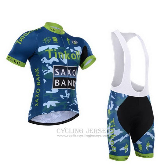 2015 Cycling Jersey Tinkoff Saxo Bank Sky Blueee and Blue Short Sleeve and Bib Short